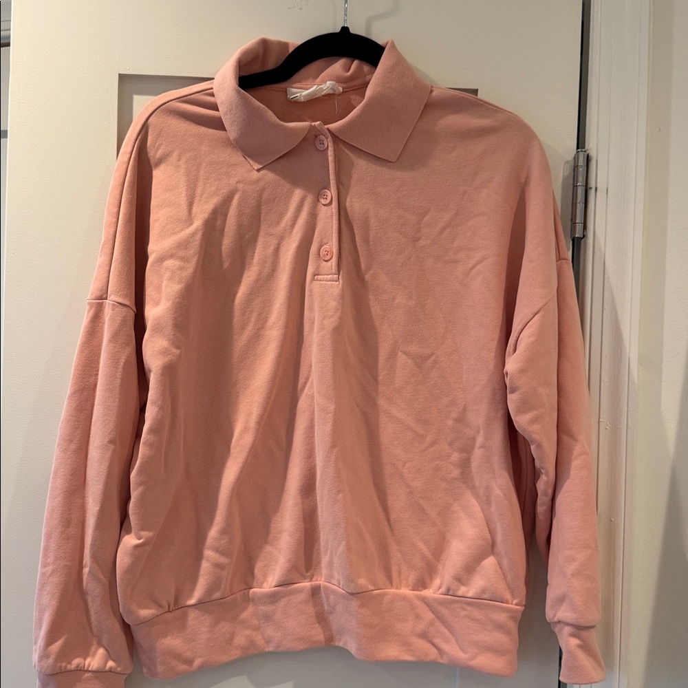 Tuckernuck Pomander Place Pink Polo Sweatshirt